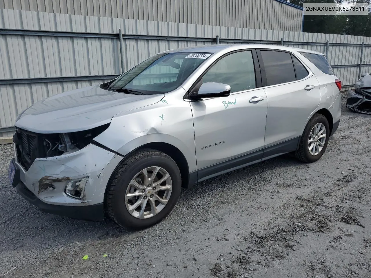 2019 Chevrolet Equinox Lt VIN: 2GNAXUEV0K6273811 Lot: 70144274