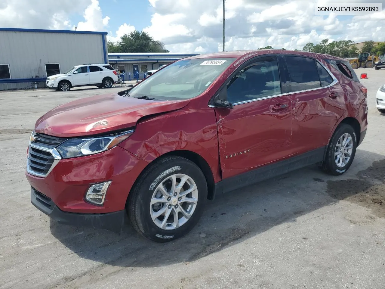 2019 Chevrolet Equinox Lt VIN: 3GNAXJEV1KS592893 Lot: 70195054