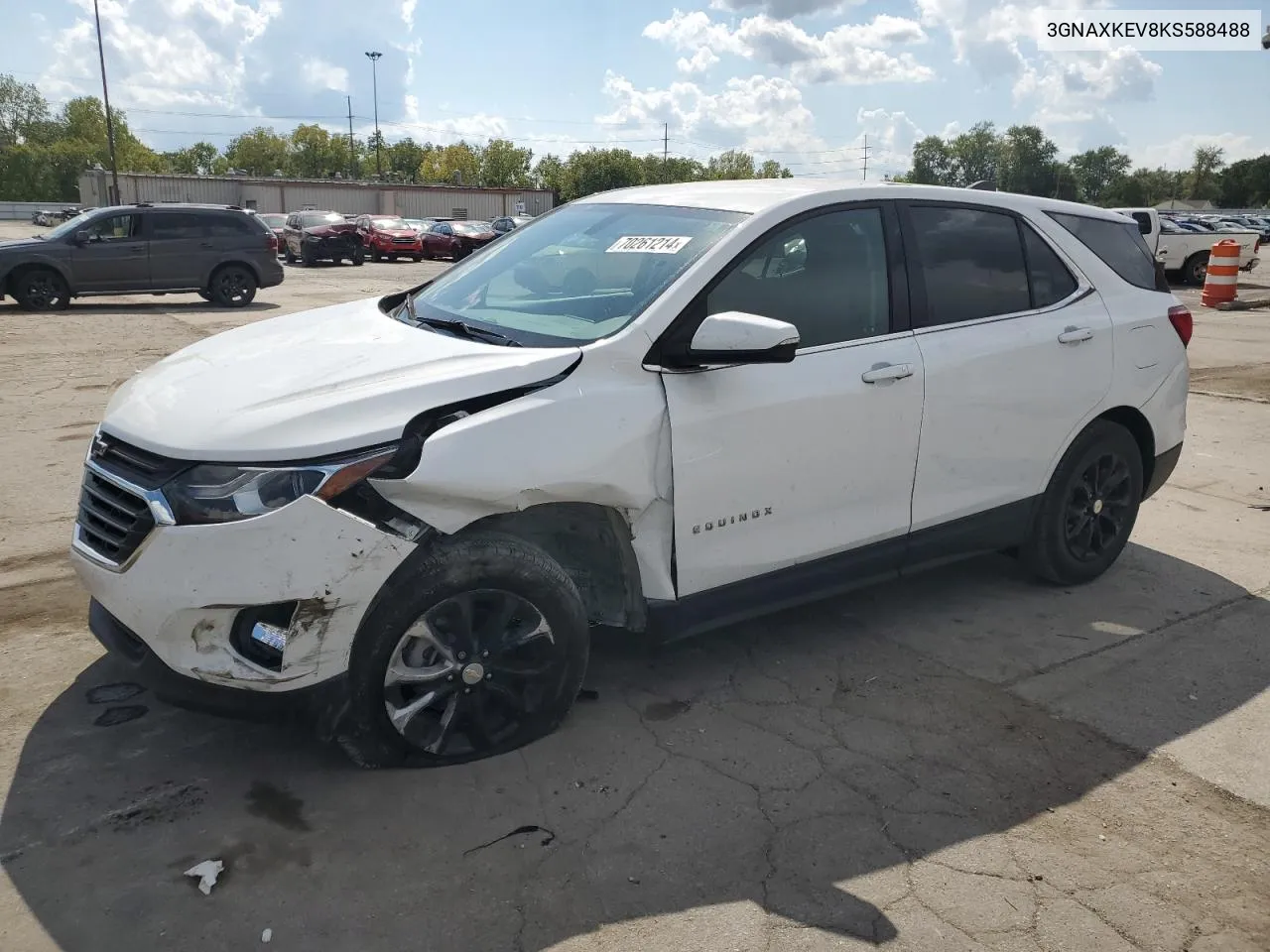 2019 Chevrolet Equinox Lt VIN: 3GNAXKEV8KS588488 Lot: 70261214