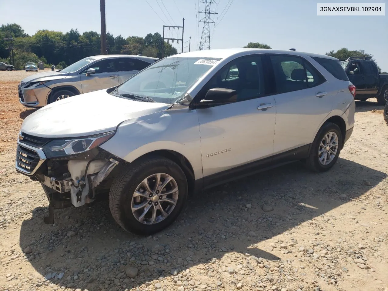 2019 Chevrolet Equinox Ls VIN: 3GNAXSEV8KL102904 Lot: 70620894