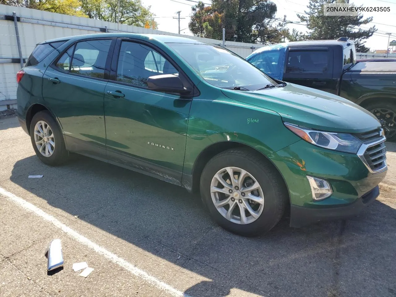 2019 Chevrolet Equinox Ls VIN: 2GNAXHEV9K6243505 Lot: 70797654