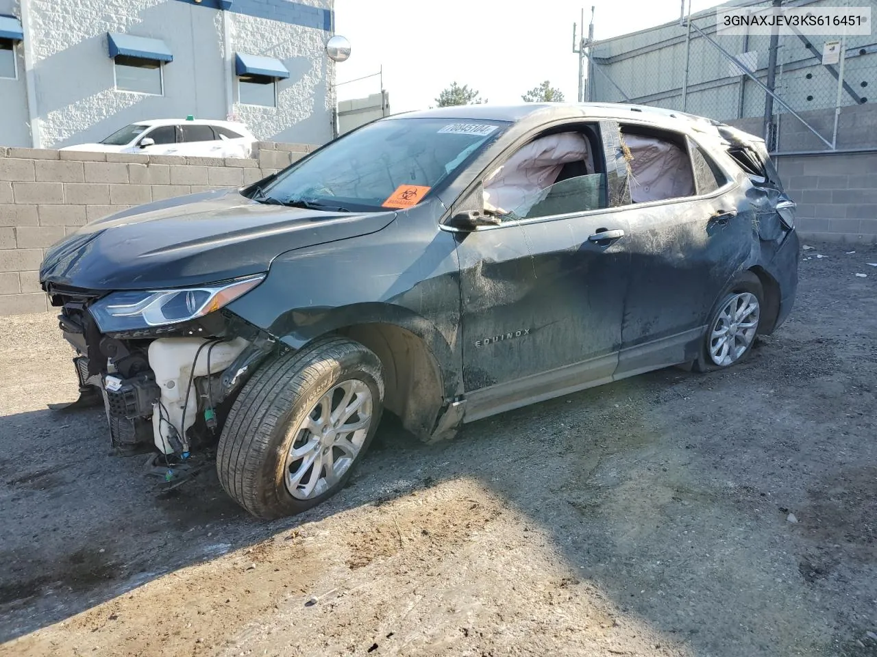 2019 Chevrolet Equinox Lt VIN: 3GNAXJEV3KS616451 Lot: 70845104