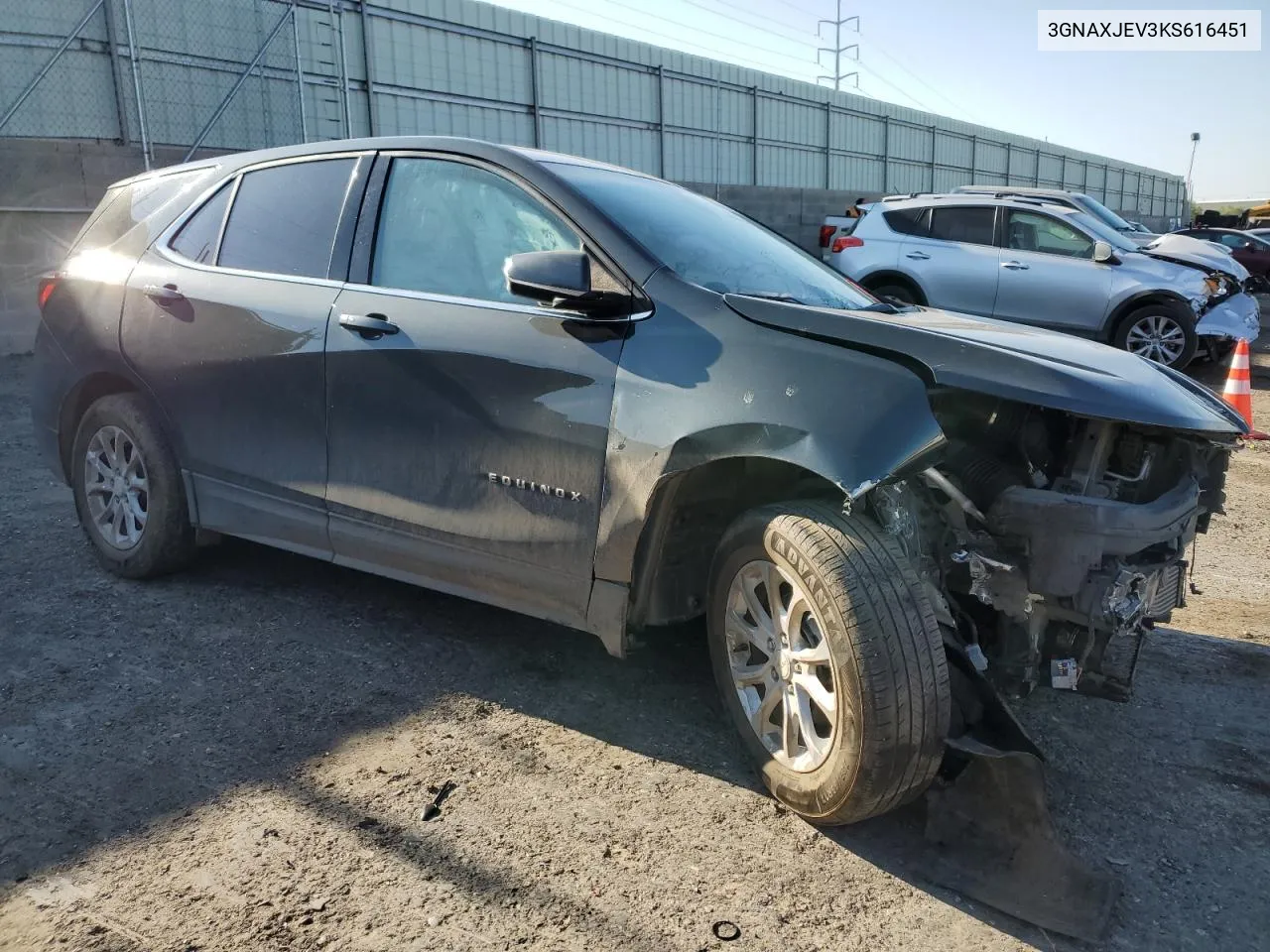 2019 Chevrolet Equinox Lt VIN: 3GNAXJEV3KS616451 Lot: 70845104