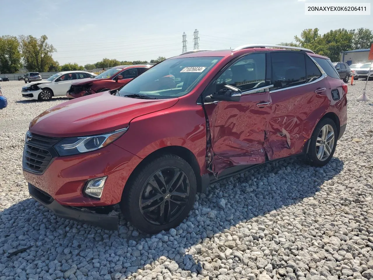 2019 Chevrolet Equinox Premier VIN: 2GNAXYEX0K6206411 Lot: 71026634