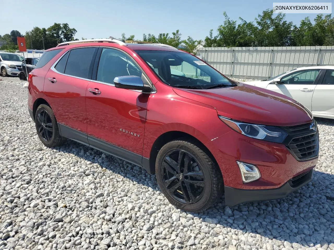 2019 Chevrolet Equinox Premier VIN: 2GNAXYEX0K6206411 Lot: 71026634