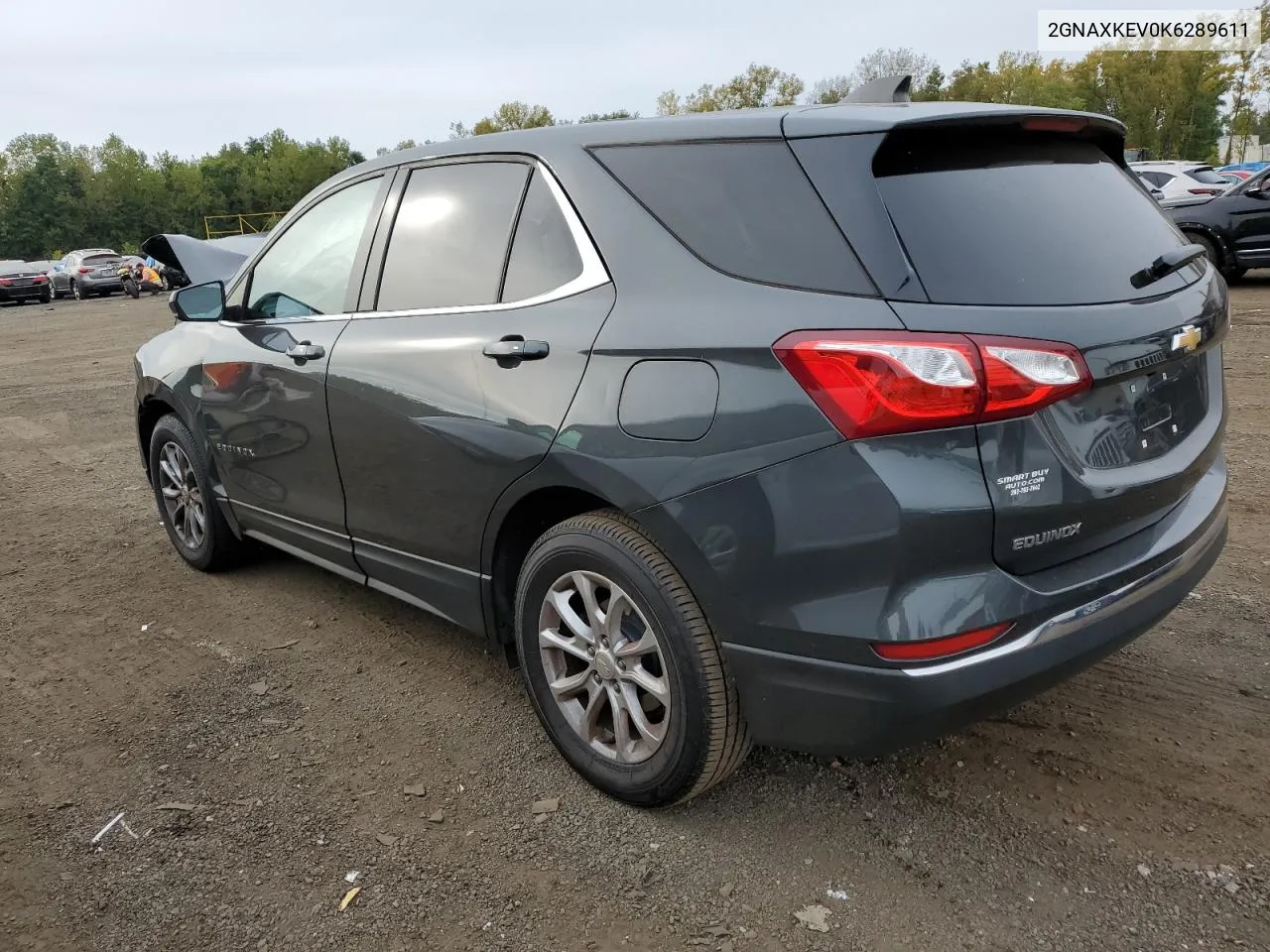 2019 Chevrolet Equinox Lt VIN: 2GNAXKEV0K6289611 Lot: 71735424