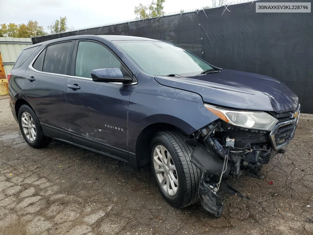 2019 Chevrolet Equinox Lt VIN: 3GNAXKEV3KL228796 Lot: 71950784