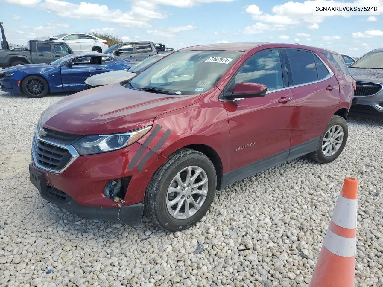 2019 Chevrolet Equinox Lt VIN: 3GNAXKEV0KS575248 Lot: 71960914