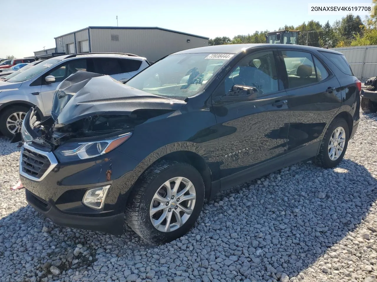 2019 Chevrolet Equinox Ls VIN: 2GNAXSEV4K6197708 Lot: 72038444