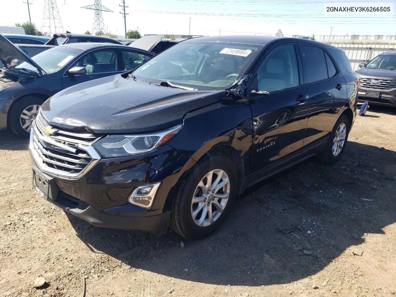 2019 Chevrolet Equinox Ls VIN: 2GNAXHEV3K6266505 Lot: 72408984