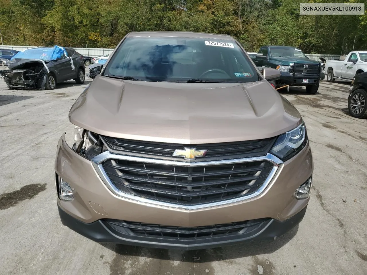 2019 Chevrolet Equinox Lt VIN: 3GNAXUEV5KL100913 Lot: 72577024