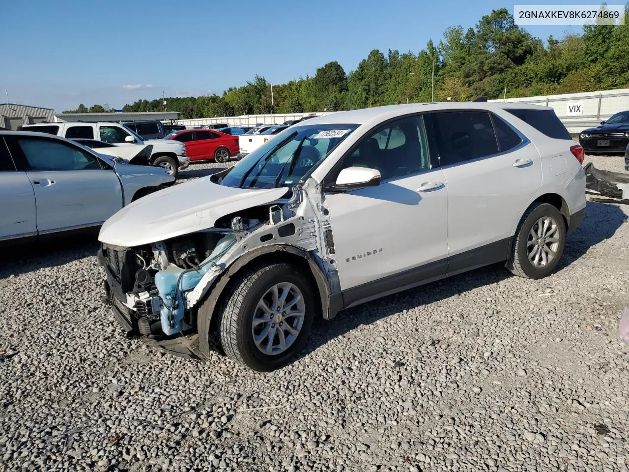 2019 Chevrolet Equinox Lt VIN: 2GNAXKEV8K6274869 Lot: 72592534