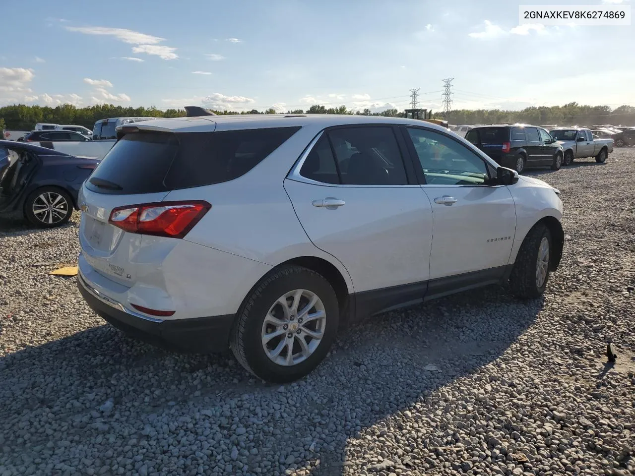 2019 Chevrolet Equinox Lt VIN: 2GNAXKEV8K6274869 Lot: 72592534