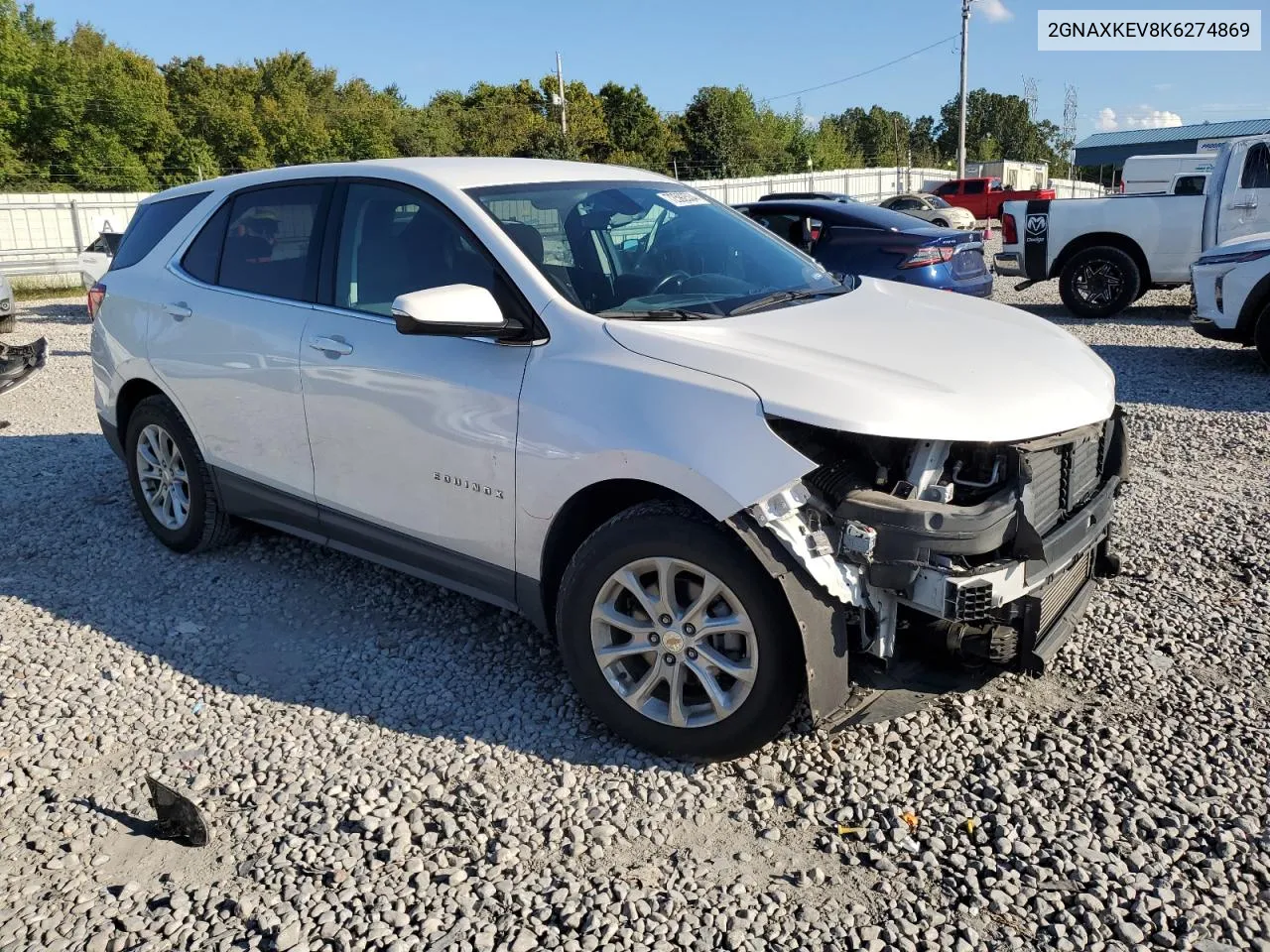 2019 Chevrolet Equinox Lt VIN: 2GNAXKEV8K6274869 Lot: 72592534