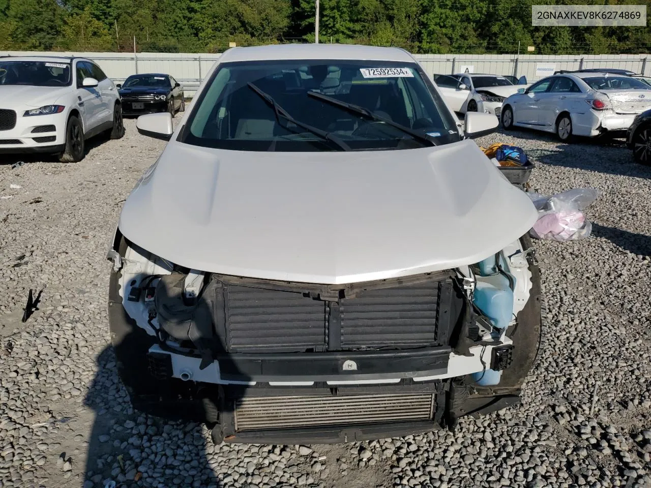 2019 Chevrolet Equinox Lt VIN: 2GNAXKEV8K6274869 Lot: 72592534