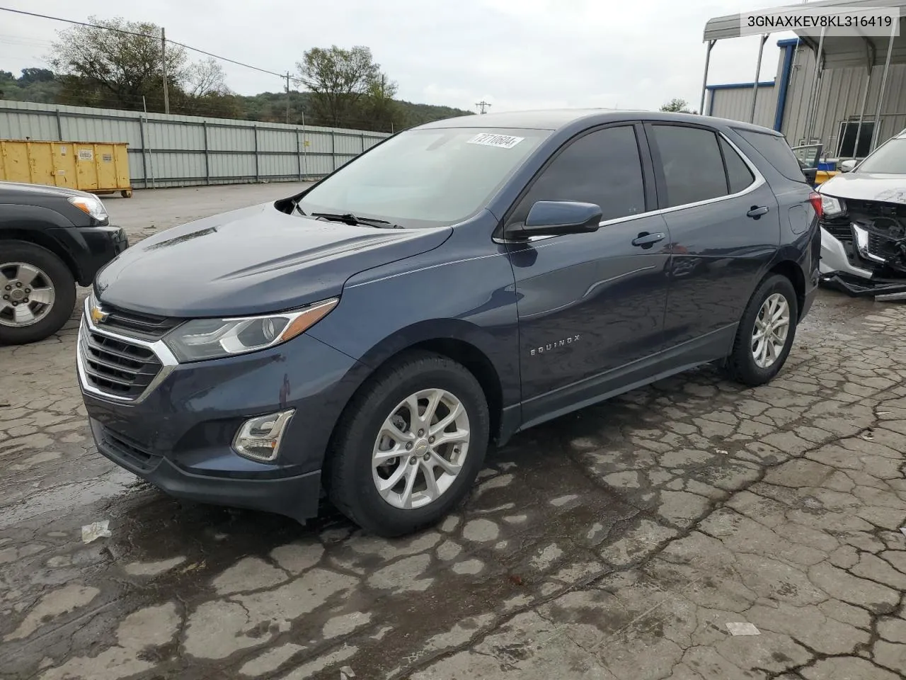 2019 Chevrolet Equinox Lt VIN: 3GNAXKEV8KL316419 Lot: 72710604