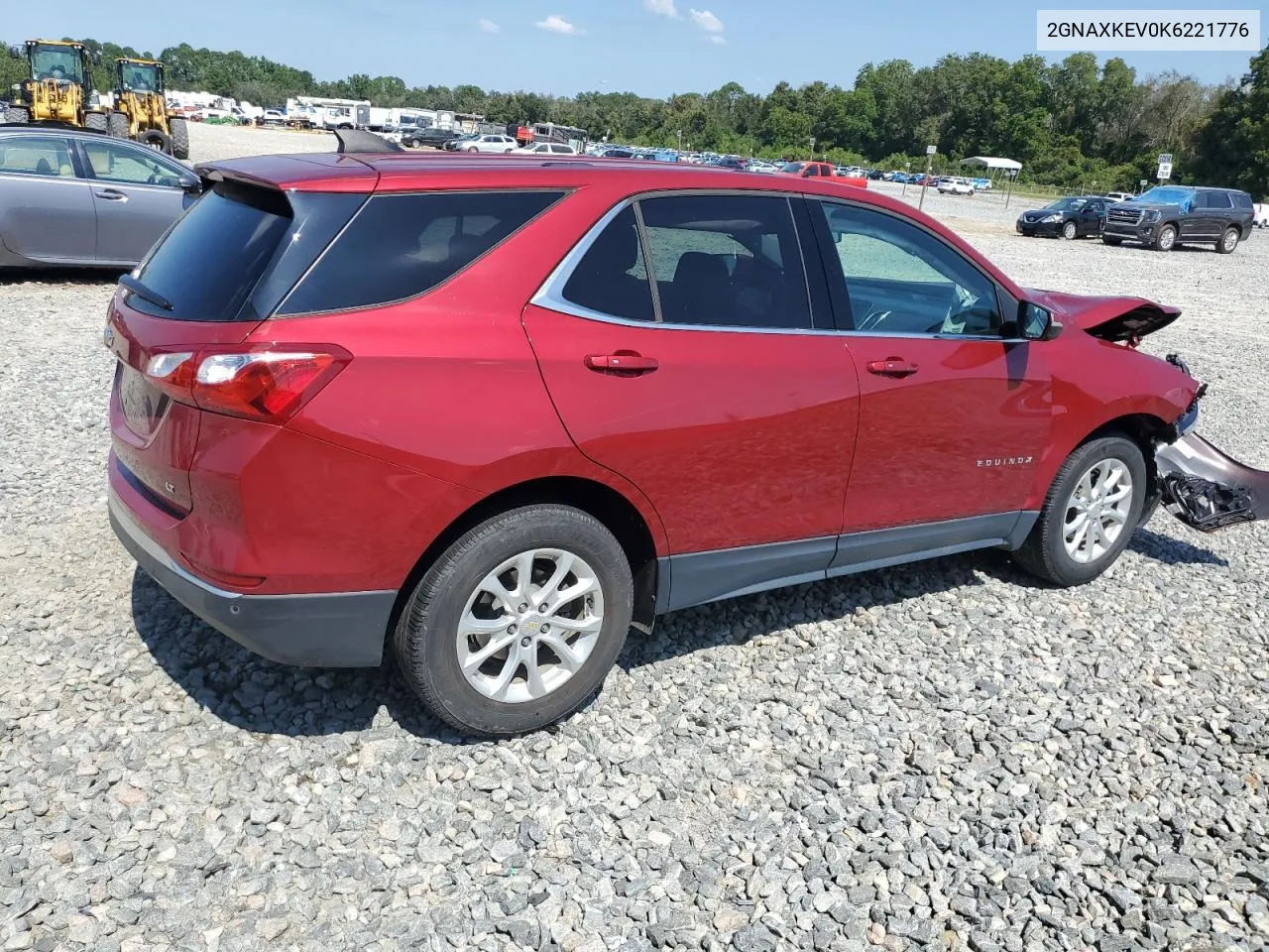 2019 Chevrolet Equinox Lt VIN: 2GNAXKEV0K6221776 Lot: 72952194