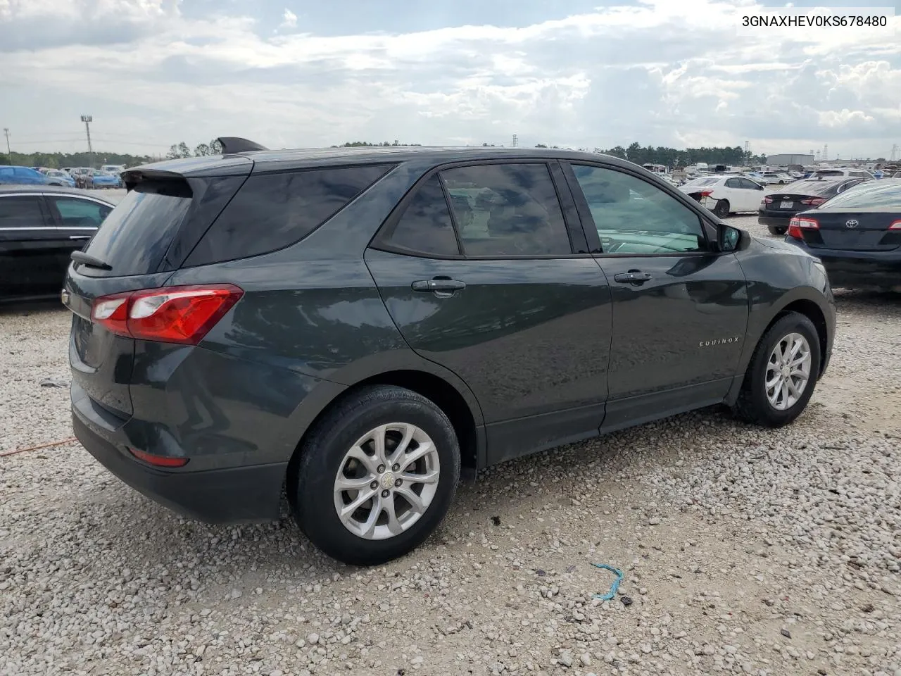 2019 Chevrolet Equinox Ls VIN: 3GNAXHEV0KS678480 Lot: 73004714