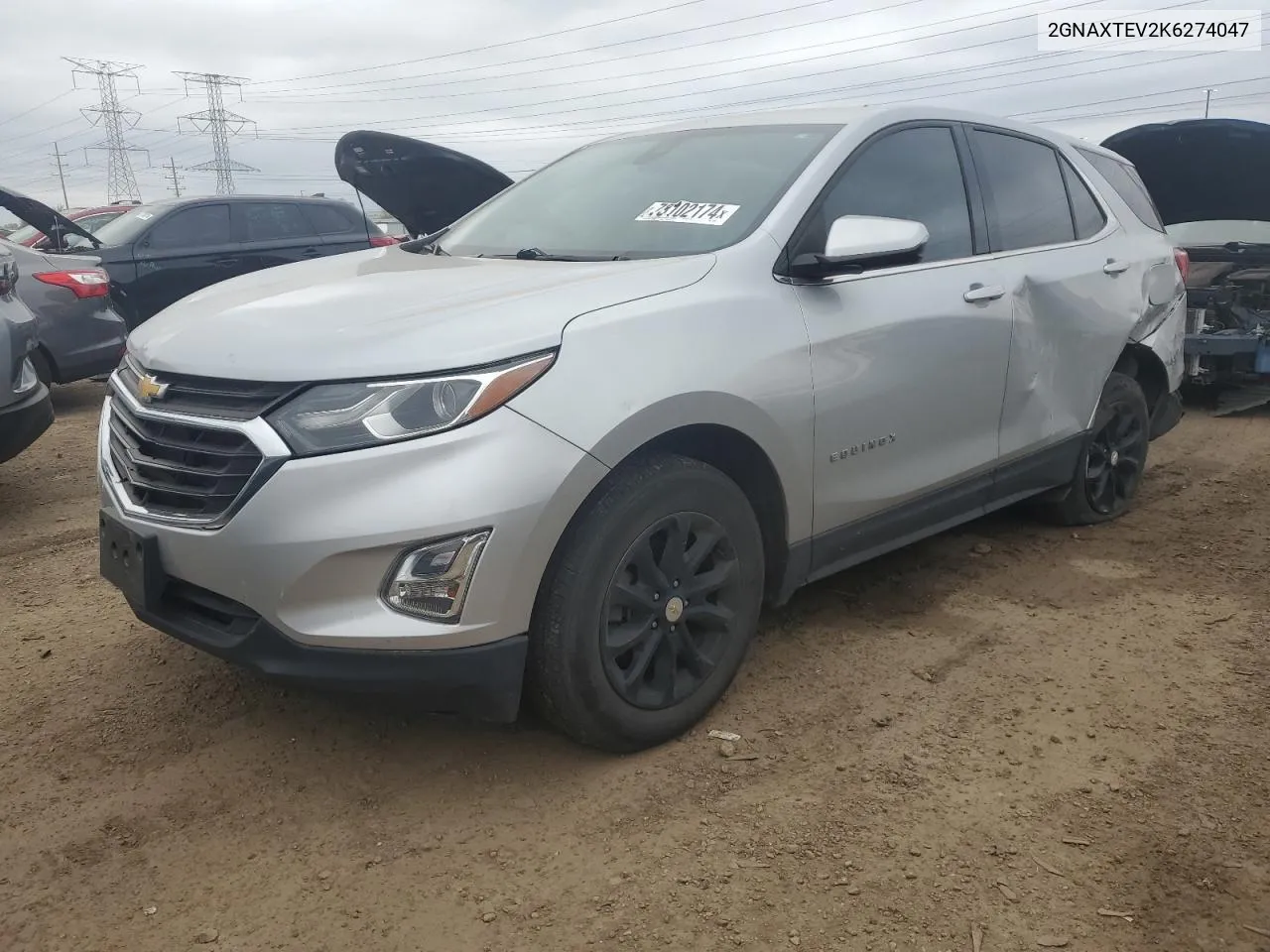 2019 Chevrolet Equinox Lt VIN: 2GNAXTEV2K6274047 Lot: 73102174