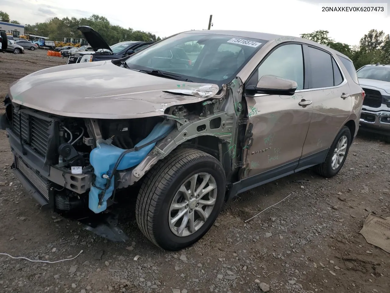 2019 Chevrolet Equinox Lt VIN: 2GNAXKEV0K6207473 Lot: 73416574