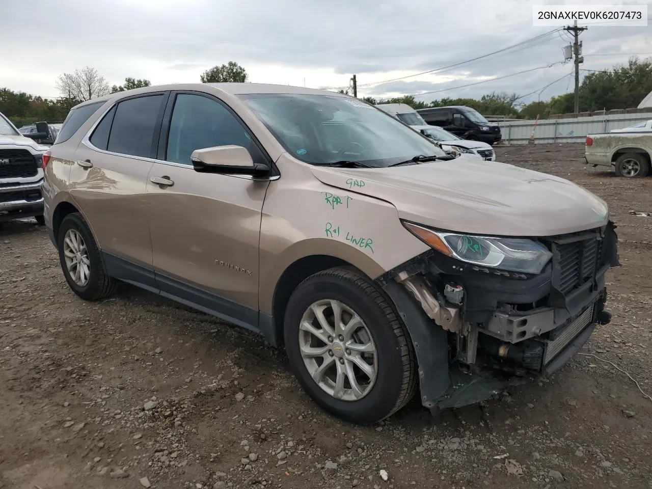 2019 Chevrolet Equinox Lt VIN: 2GNAXKEV0K6207473 Lot: 73416574