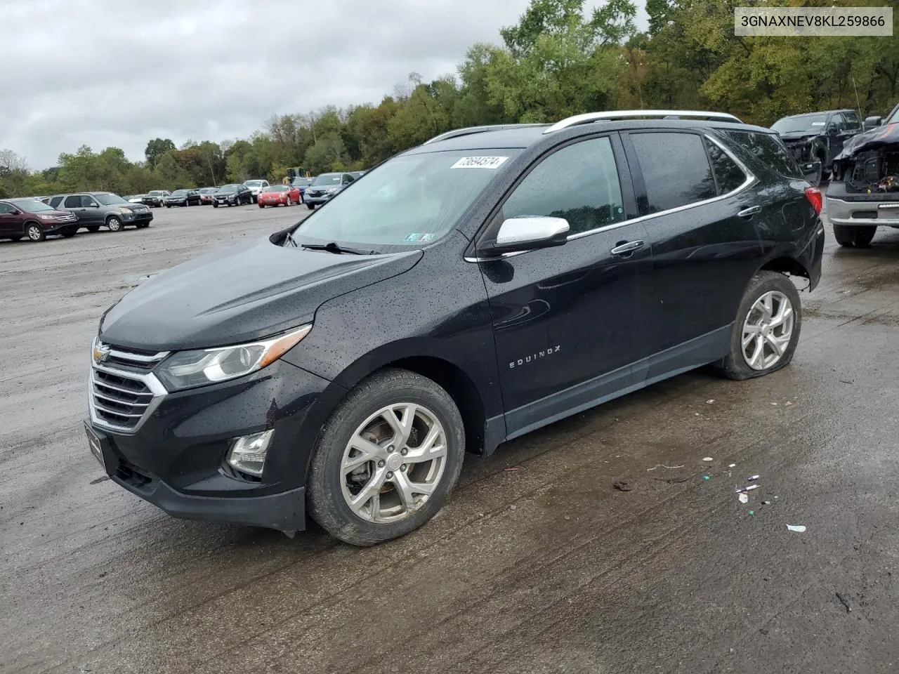 2019 Chevrolet Equinox Premier VIN: 3GNAXNEV8KL259866 Lot: 73694574