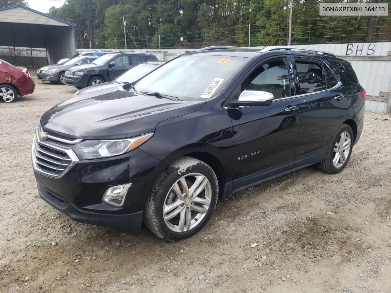 2019 Chevrolet Equinox Premier VIN: 3GNAXPEX8KL364453 Lot: 73745194