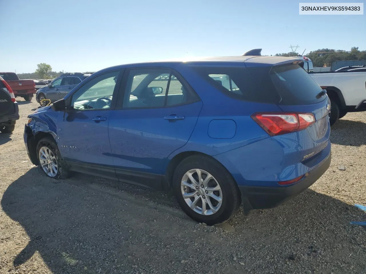 2019 Chevrolet Equinox Ls VIN: 3GNAXHEV9KS594383 Lot: 73950284