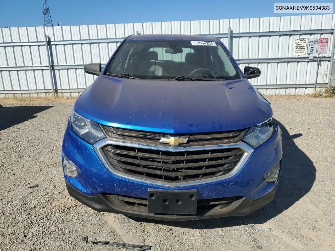 2019 Chevrolet Equinox Ls VIN: 3GNAXHEV9KS594383 Lot: 73950284