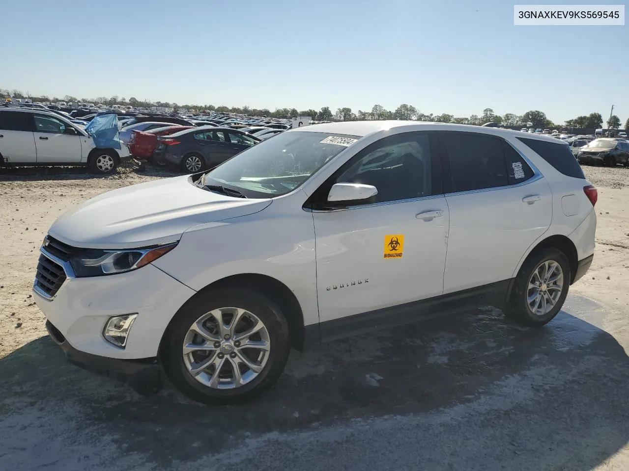 2019 Chevrolet Equinox Lt VIN: 3GNAXKEV9KS569545 Lot: 74075504