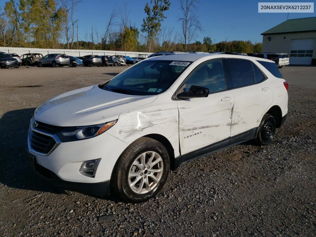 2019 Chevrolet Equinox Ls VIN: 2GNAXSEV2K6212237 Lot: 74090364