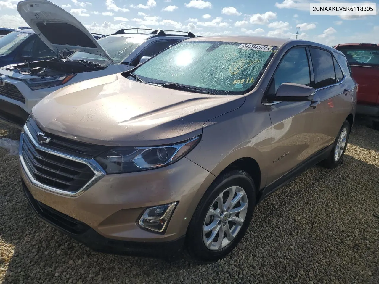 2019 Chevrolet Equinox Lt VIN: 2GNAXKEV5K6118305 Lot: 74264574