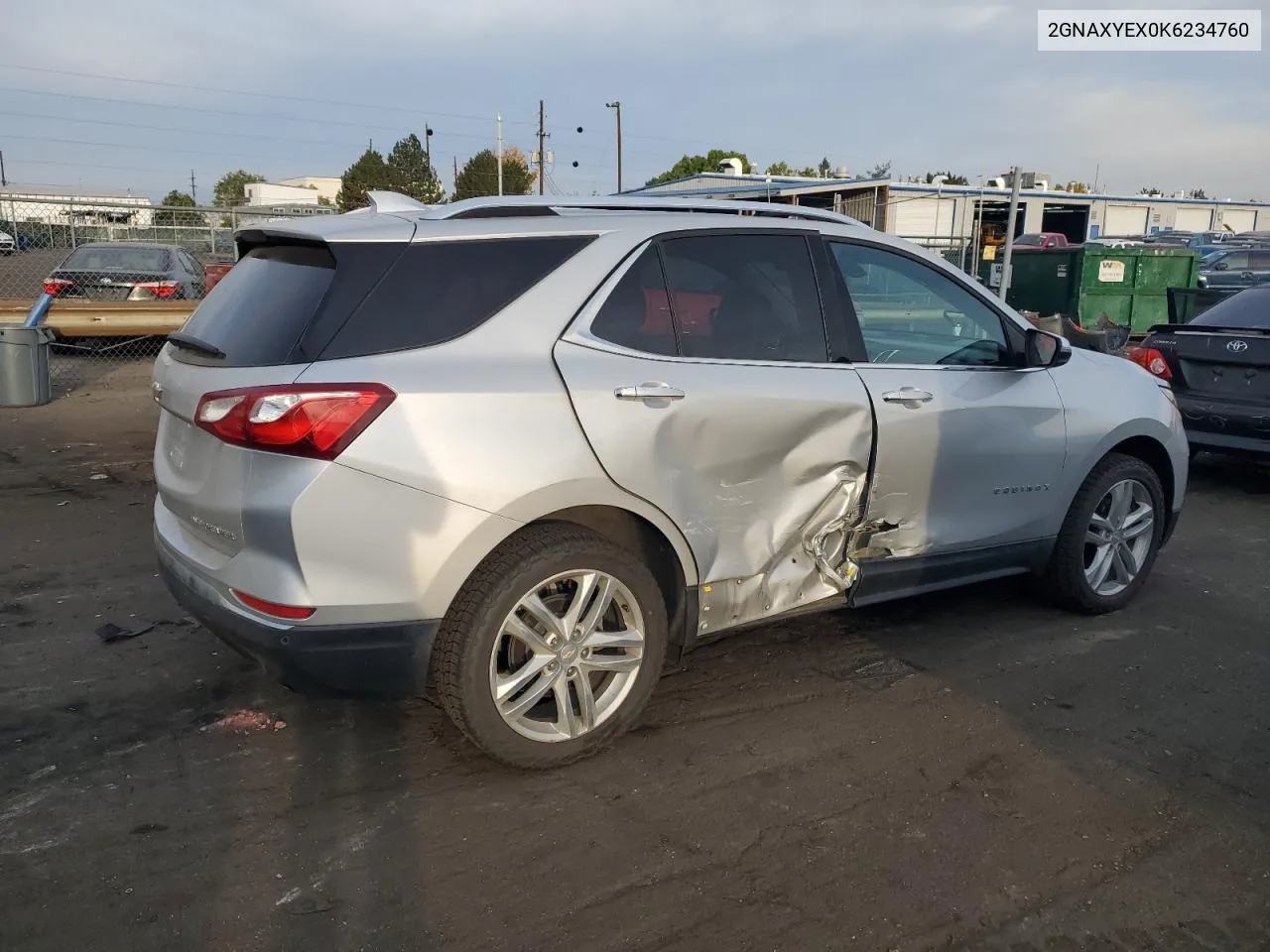 2019 Chevrolet Equinox Premier VIN: 2GNAXYEX0K6234760 Lot: 74281284