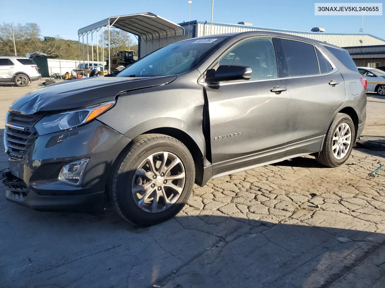 2019 Chevrolet Equinox Lt VIN: 3GNAXJEV5KL340655 Lot: 74331384