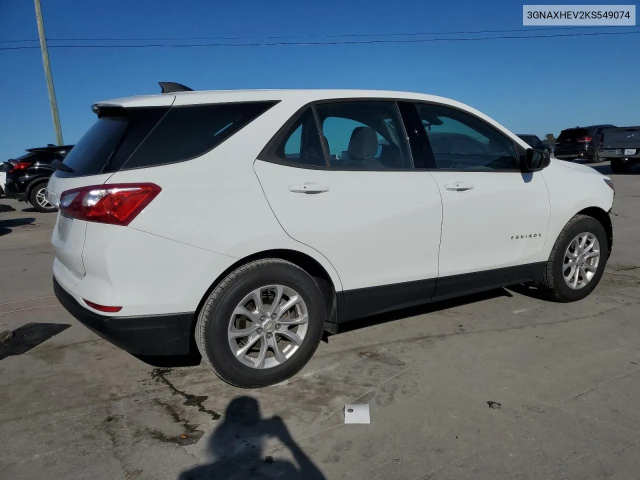 2019 Chevrolet Equinox Ls VIN: 3GNAXHEV2KS549074 Lot: 74679674