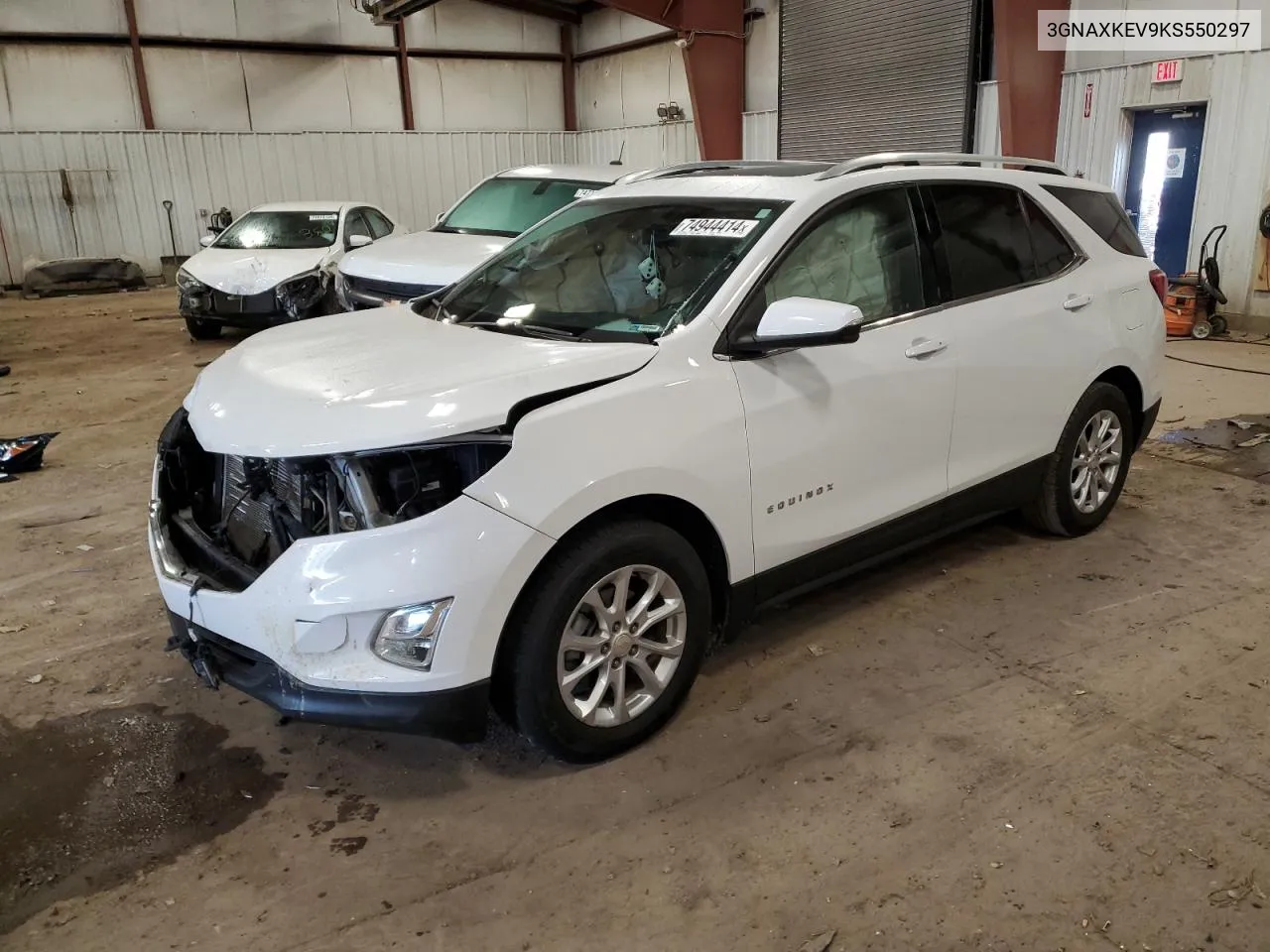 2019 Chevrolet Equinox Lt VIN: 3GNAXKEV9KS550297 Lot: 74944414