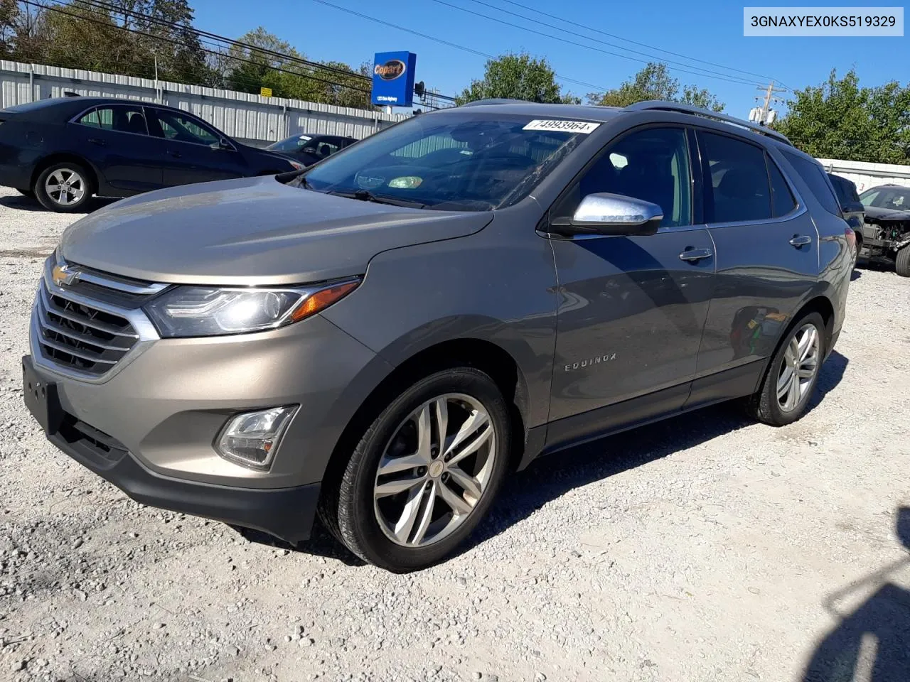 2019 Chevrolet Equinox Premier VIN: 3GNAXYEX0KS519329 Lot: 74993964