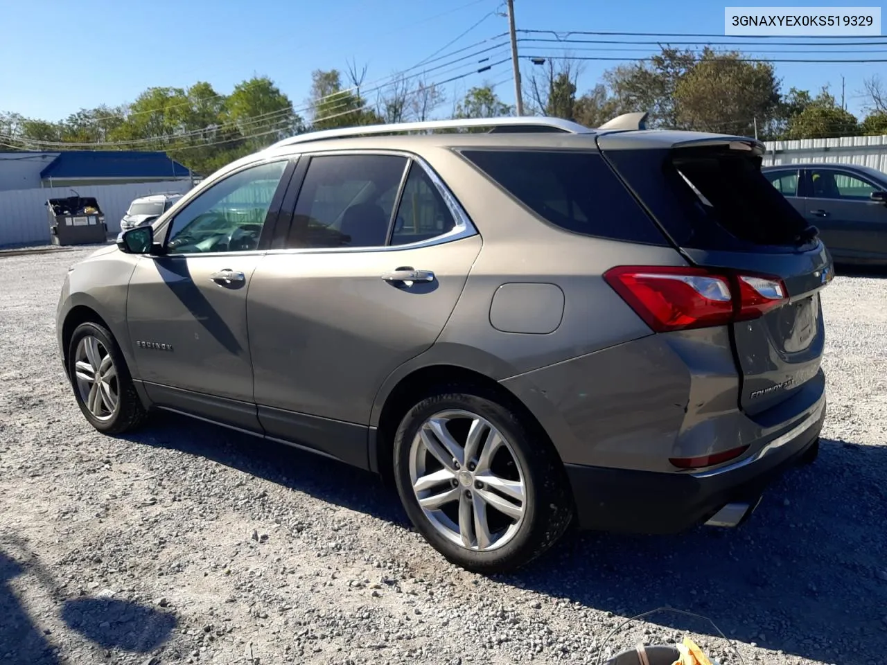 2019 Chevrolet Equinox Premier VIN: 3GNAXYEX0KS519329 Lot: 74993964