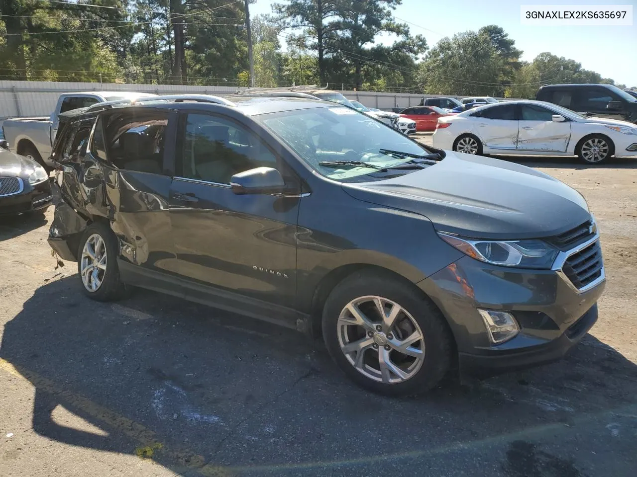 2019 Chevrolet Equinox Lt VIN: 3GNAXLEX2KS635697 Lot: 75091444