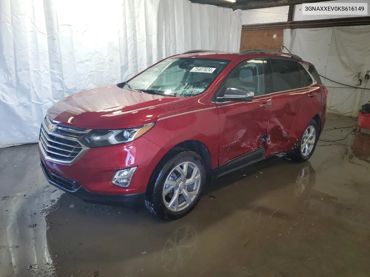 2019 Chevrolet Equinox Premier VIN: 3GNAXXEV0KS616149 Lot: 75407824