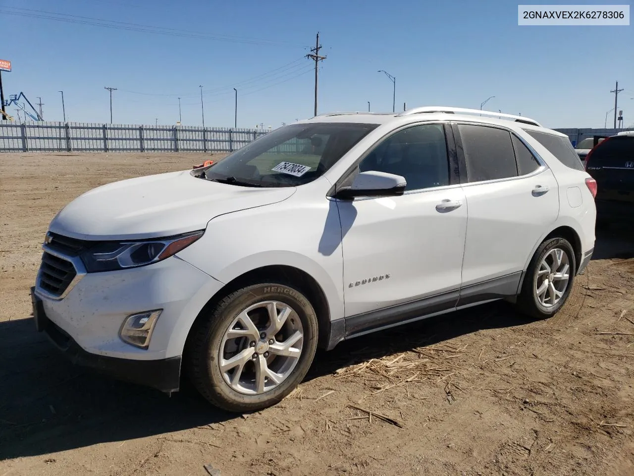 2019 Chevrolet Equinox Lt VIN: 2GNAXVEX2K6278306 Lot: 75478034