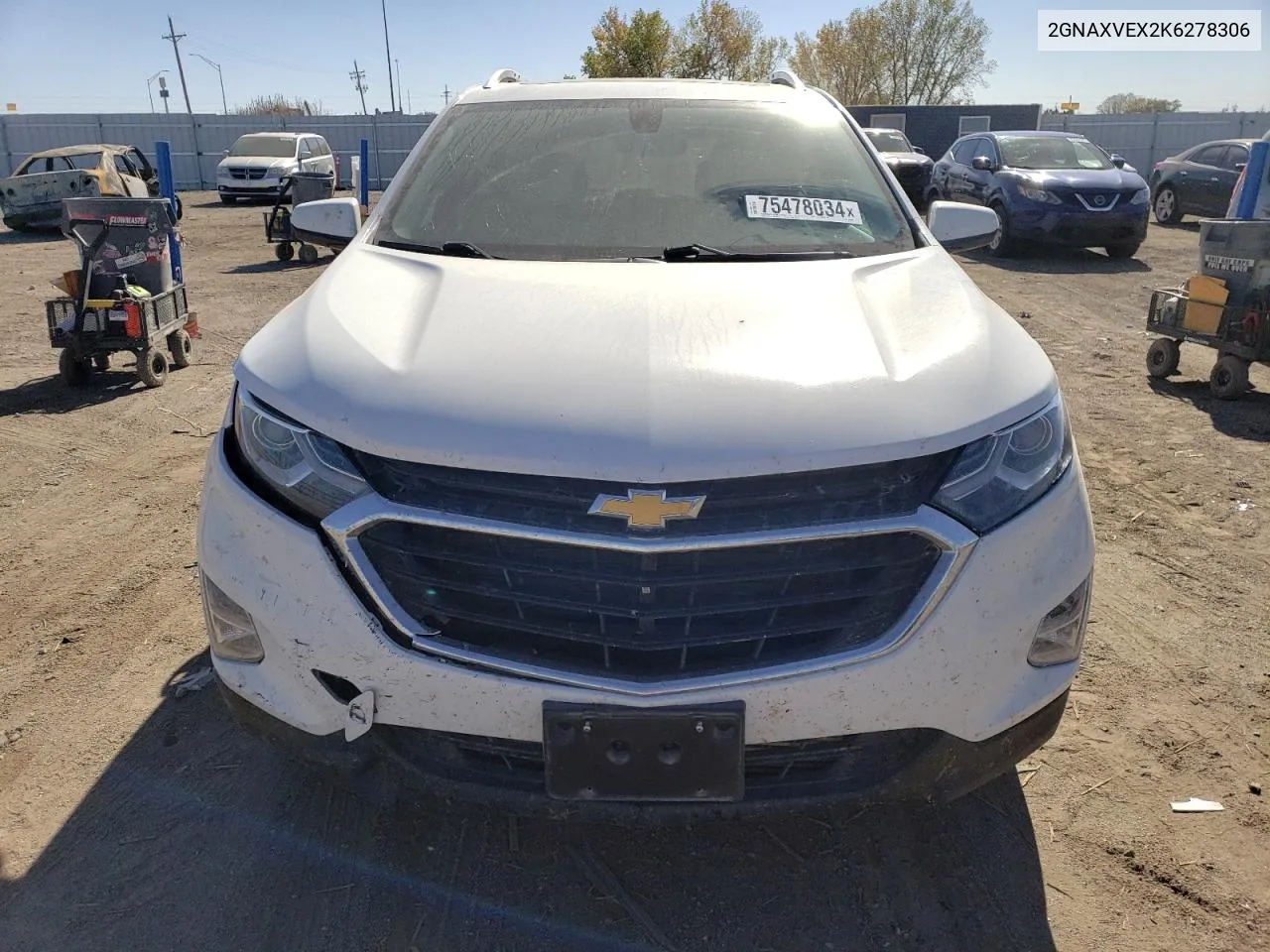 2019 Chevrolet Equinox Lt VIN: 2GNAXVEX2K6278306 Lot: 75478034