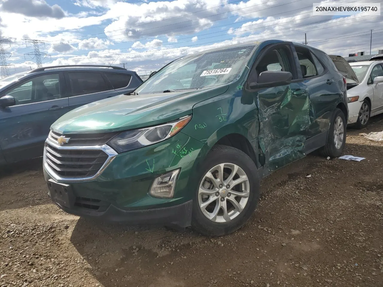 2019 Chevrolet Equinox Ls VIN: 2GNAXHEV8K6195740 Lot: 75516764