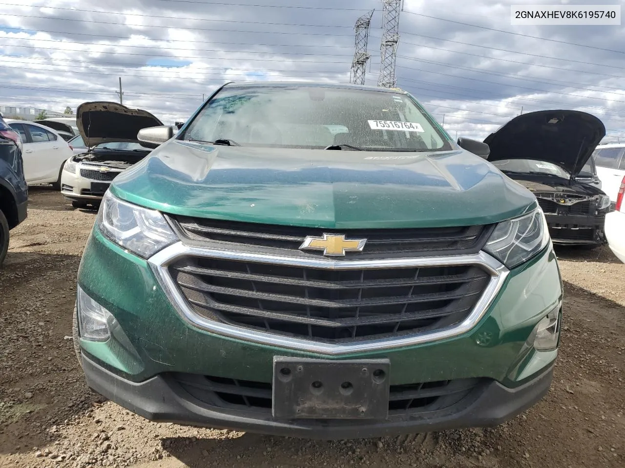 2019 Chevrolet Equinox Ls VIN: 2GNAXHEV8K6195740 Lot: 75516764