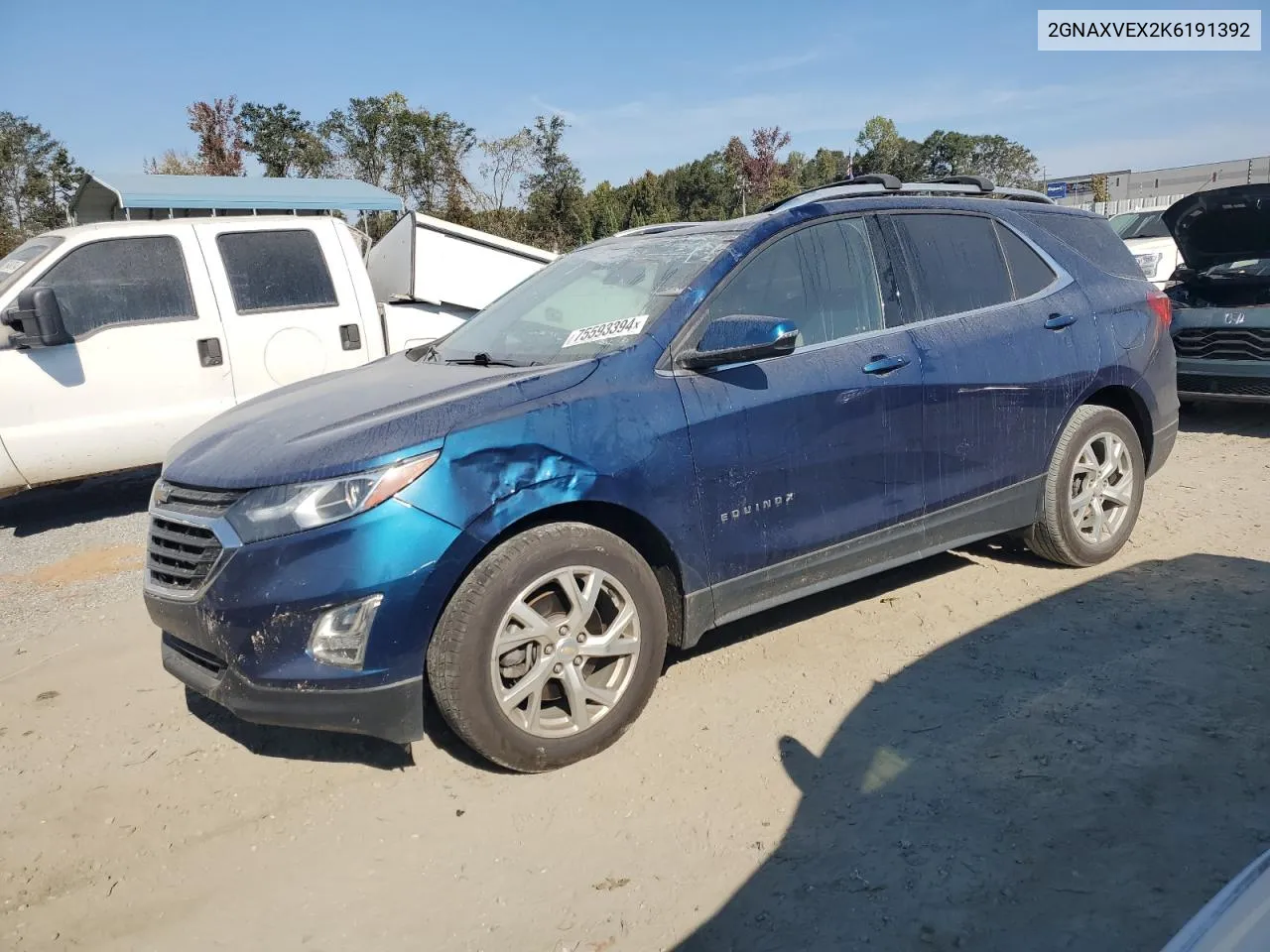 2019 Chevrolet Equinox Lt VIN: 2GNAXVEX2K6191392 Lot: 75593394