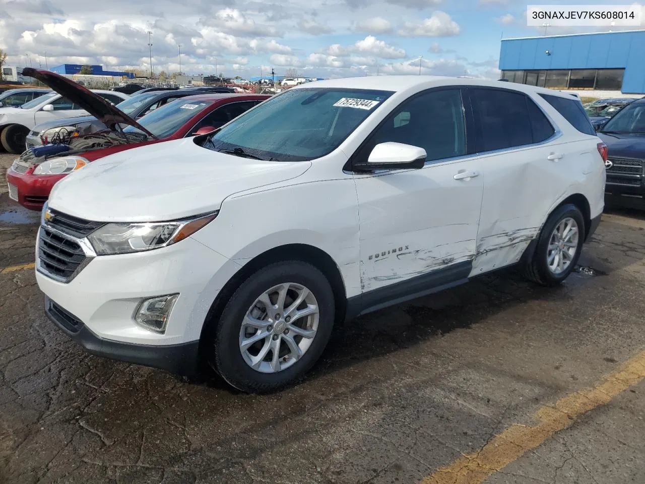 2019 Chevrolet Equinox Lt VIN: 3GNAXJEV7KS608014 Lot: 75729344