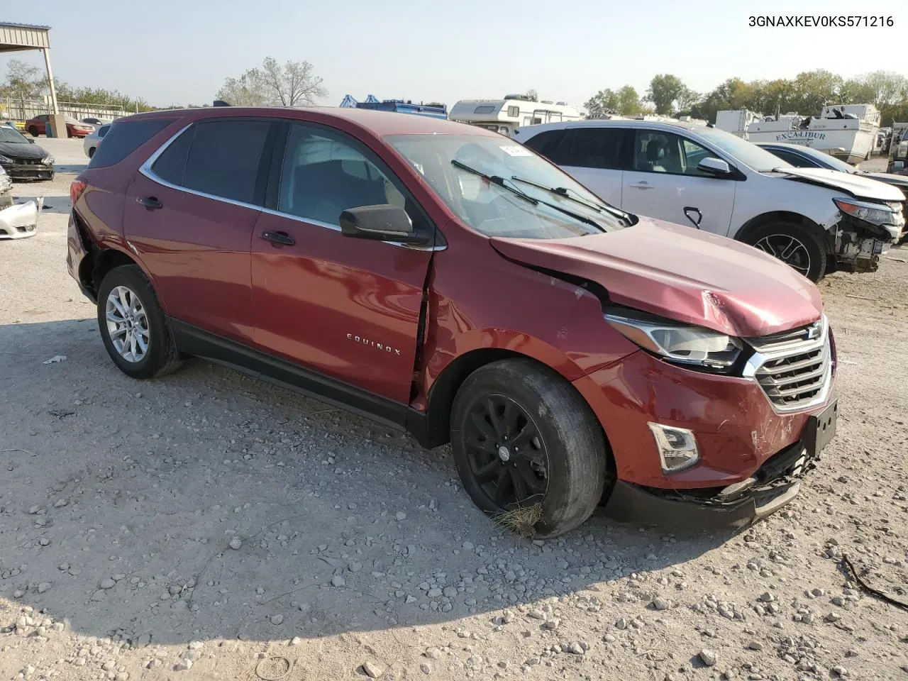 2019 Chevrolet Equinox Lt VIN: 3GNAXKEV0KS571216 Lot: 75730474