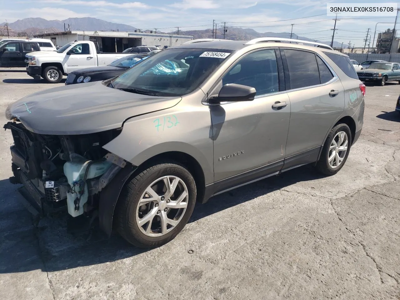 2019 Chevrolet Equinox Lt VIN: 3GNAXLEX0KS516708 Lot: 75768454