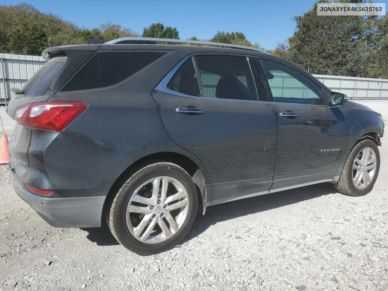 2019 Chevrolet Equinox Premier VIN: 3GNAXYEX4KS635763 Lot: 75841194