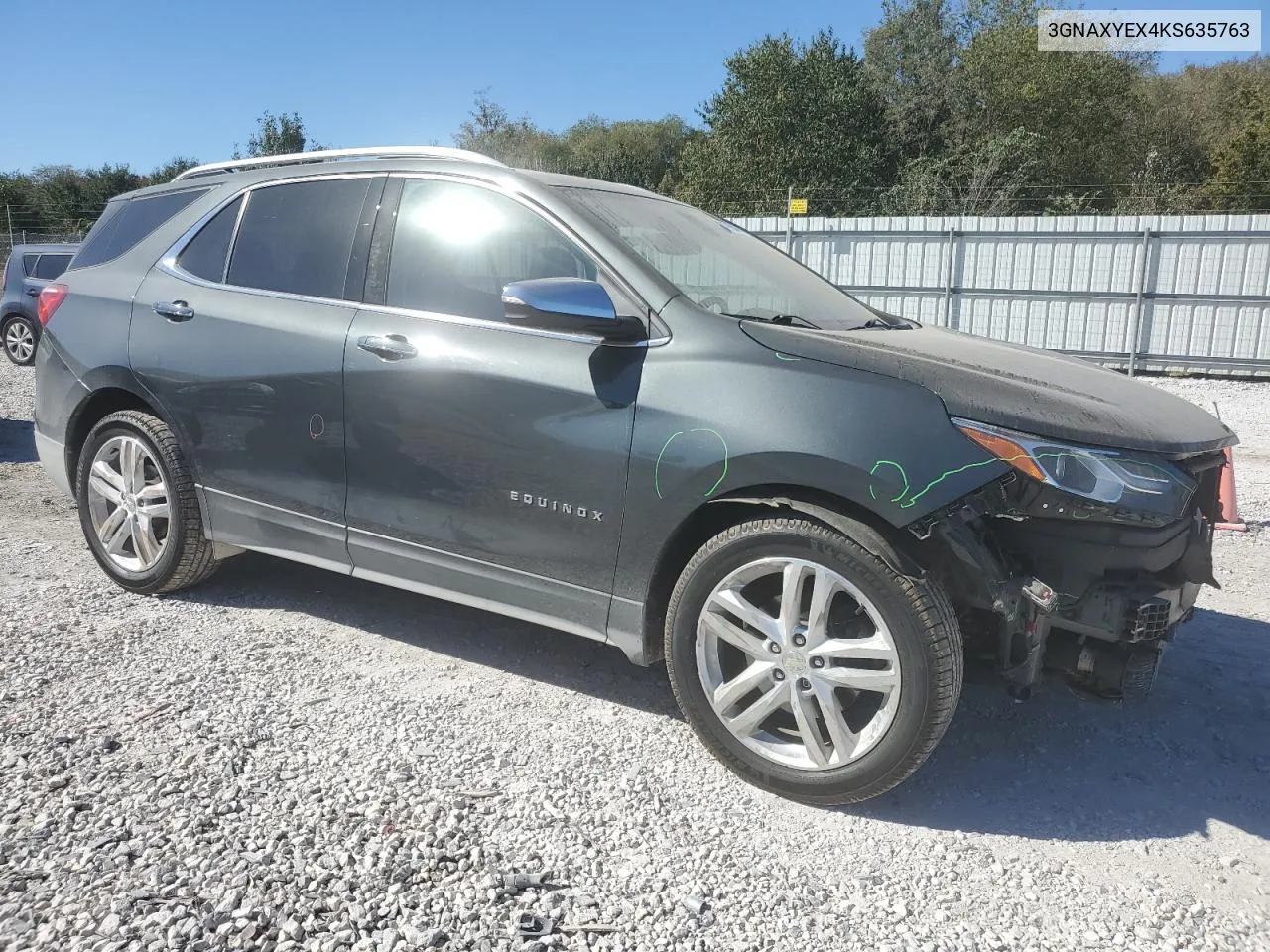 2019 Chevrolet Equinox Premier VIN: 3GNAXYEX4KS635763 Lot: 75841194